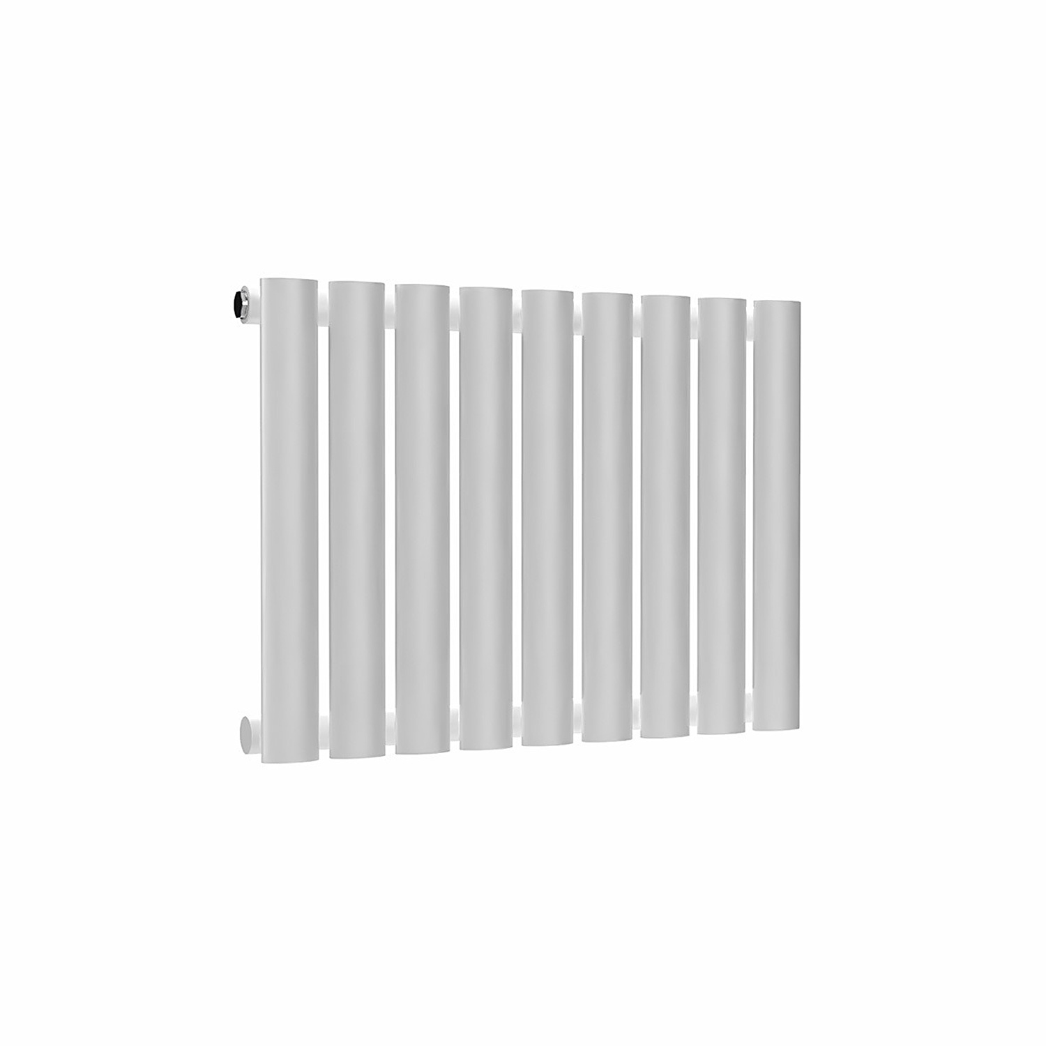 Lux Heat White Oval Horizontal Single Panel Designer Radiator 400mm (H) x 540mm (W) - Image 2