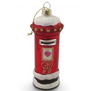 Painted Glass Post Box Christmas Decoration