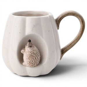 Glazed Hedgehog White Pumpkin Mug