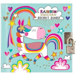 Rachel Ellen Rainbow Unicorn Secret Diary With Lock and Key