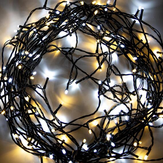 1000W Warm White LED Green Cable String Lights - 50m