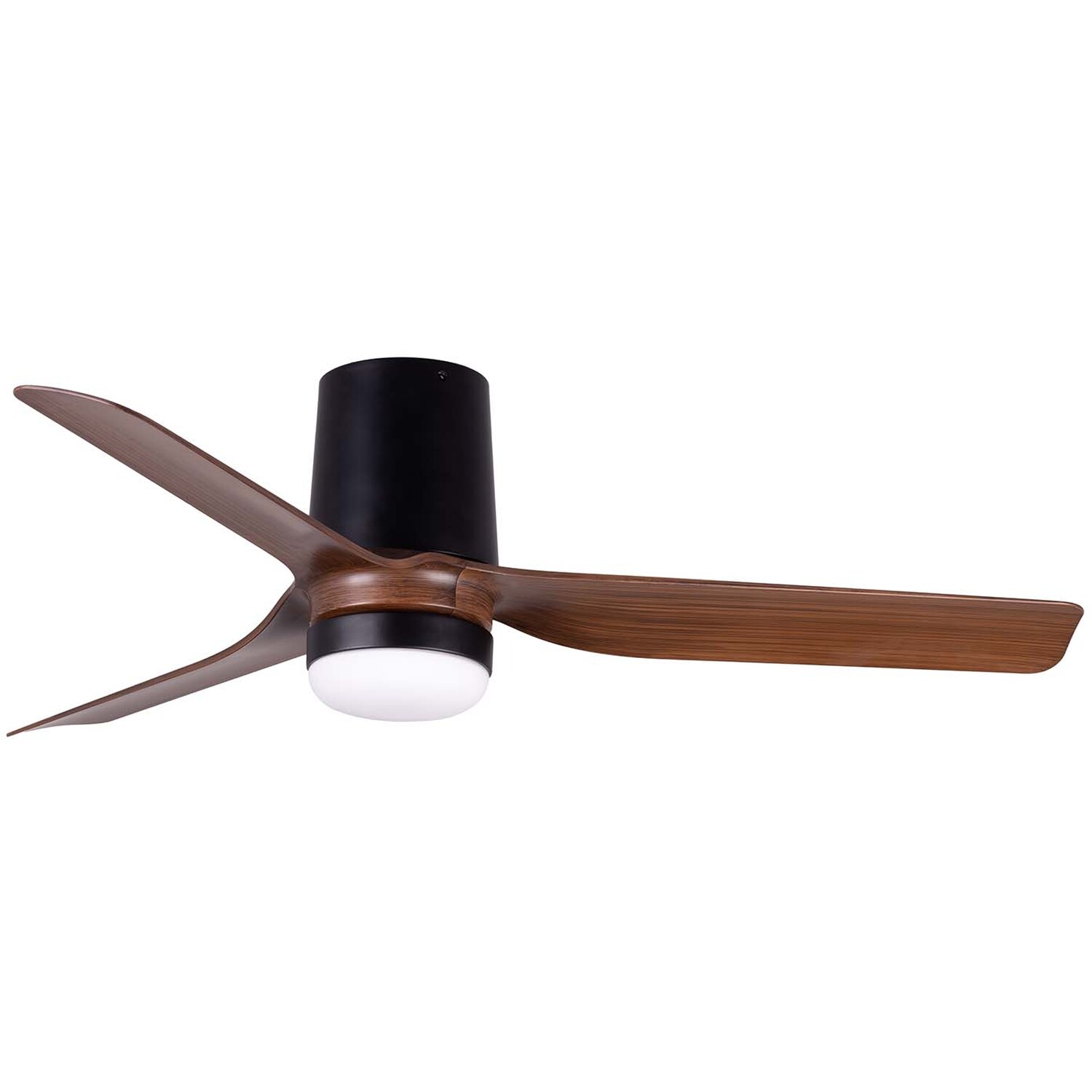 B&Q - Luminosa Mini Punt Tub 90Cm Led Ceiling Fan Matt BlackWalnut Blades Cct - Image 2