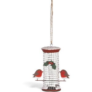Robins on Bird Feeder Christmas Tree Decoration