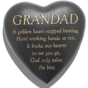 Grandad Heart Shaped Graveside Plaque