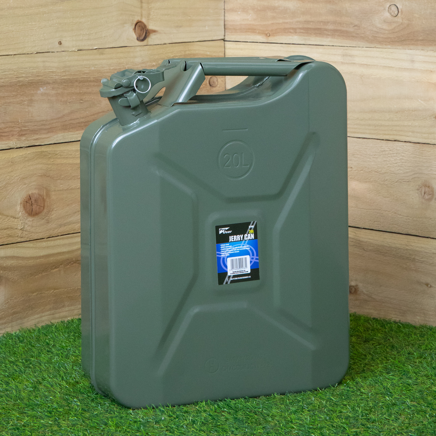 Metal Jerry Fuel Can With Leak-Proof Bayonet Closure 20L Dark/Green Samuel Alexander - Image 3