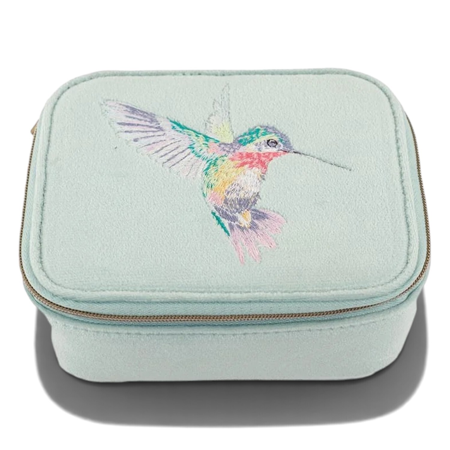 Wrendale Designs Luxury Velvet Embroidered Accessory Case - Teal - Image 2