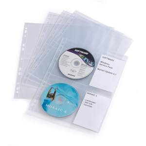 CD & DVD Pockets - 2 Sided Wallet for 4 Disks - 10 Pack - A4 Clear