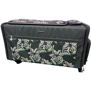 Everything Mary Jumbo 5 Wheel Collapsible Rolling Sewing Machine Storage Case, Floral