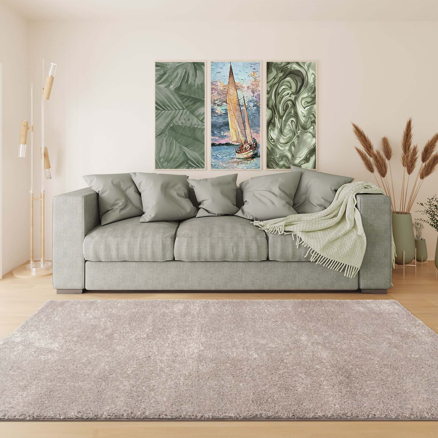 Ruglenza Isola Shaggy Rug - Mink / 170Cm