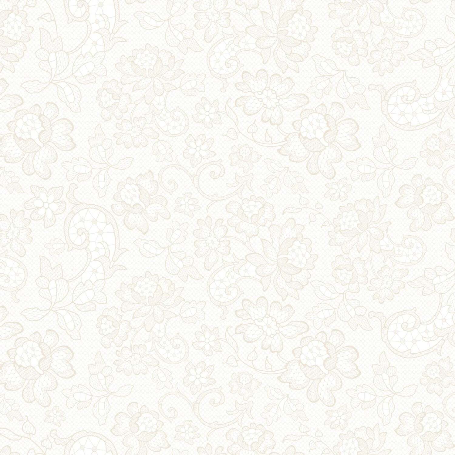 Sample of Brussels Lace Wallpaper in Cream