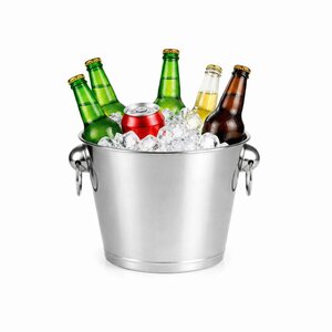 5L Stainless Steel Ice Bucket with Handles for Wine and Drinks