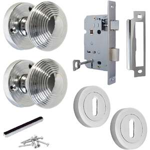 Betley Butterfly Reeded Round Mortice Door Knob Set