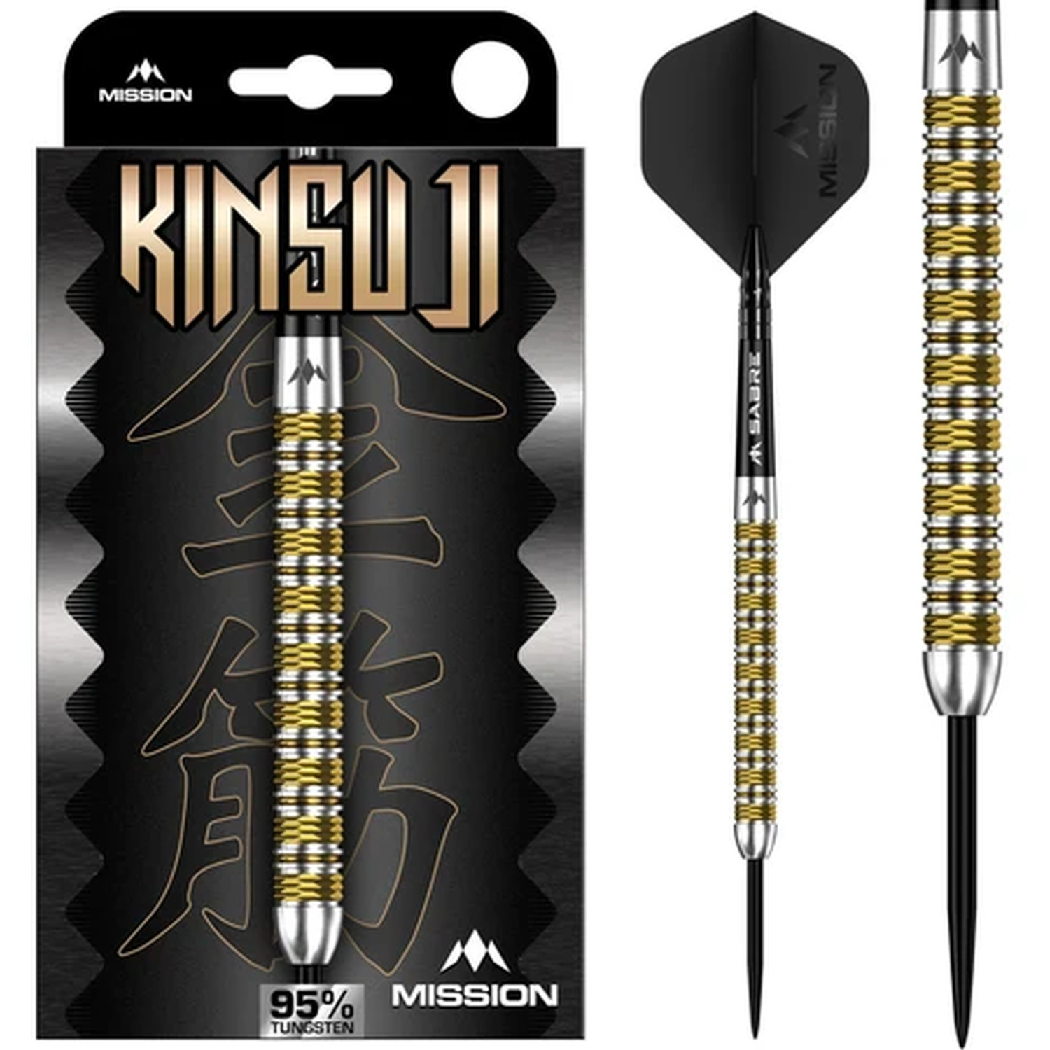 Mission Unisex Black Kinsuji Darts - Steel Tip - 95% Tungsten In | : 22G - Image 4