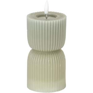 Natural Glow 2.75x6 Grey Carved LED Candle