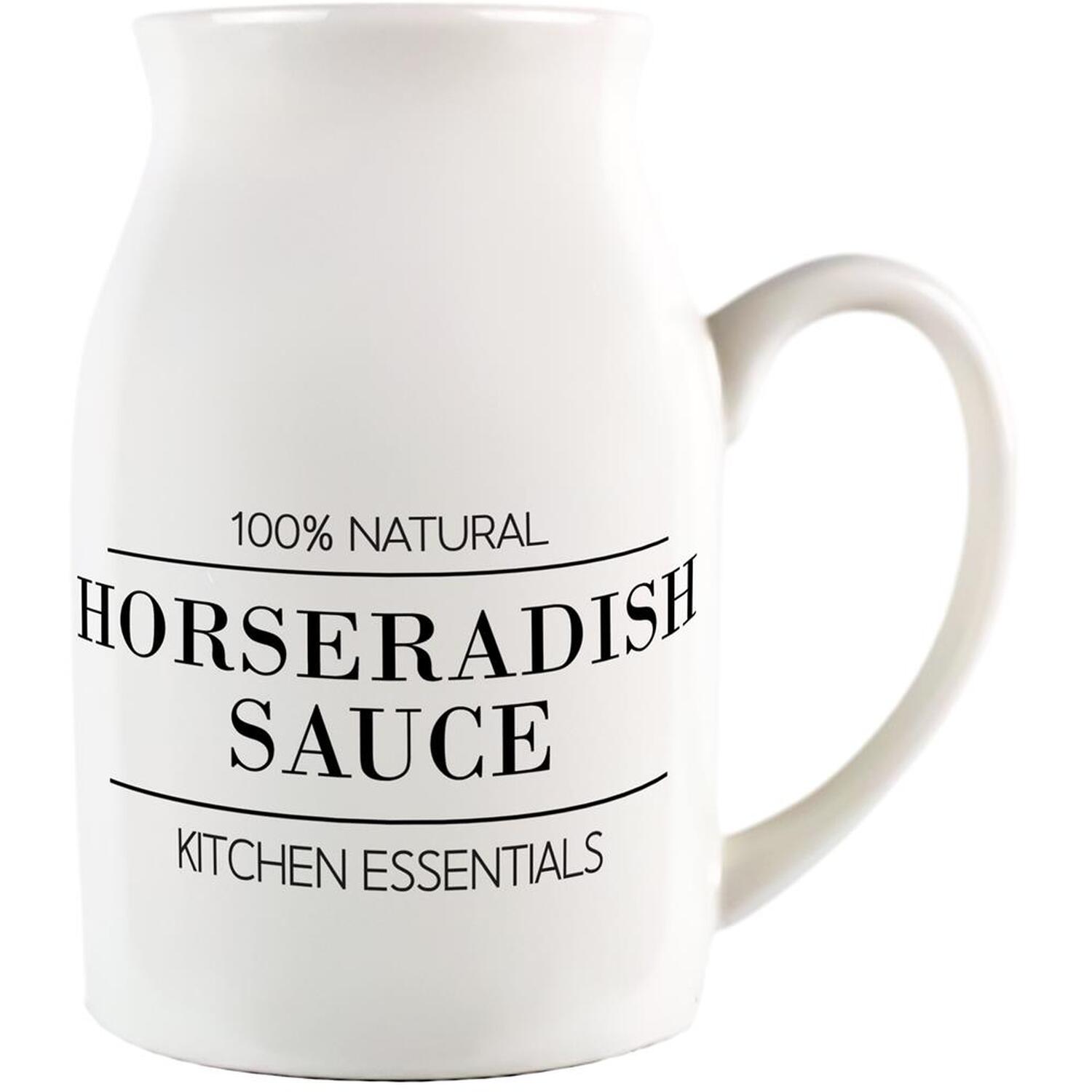 Purely Home Minimalist Essentials Small Porcelain Serving Jug - Horseradish Sauce - White & Black