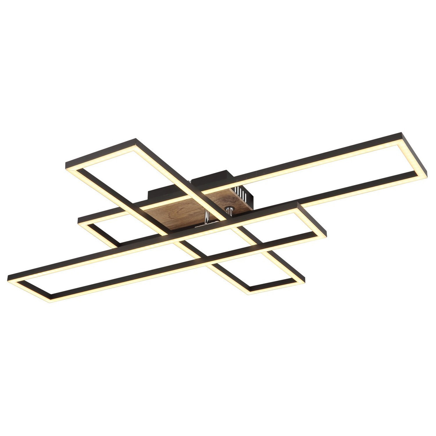 B&Q - Luminosa Dakari 80X60Cm Integrated Led Semi Flush Ceiling Light Matt Black 3X Led 3000K - Image 2