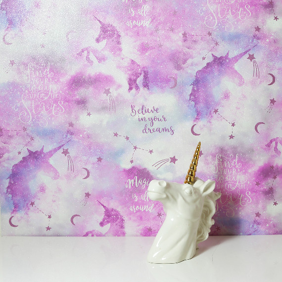 Galaxy Unicorn Blush Multi Wallpaper