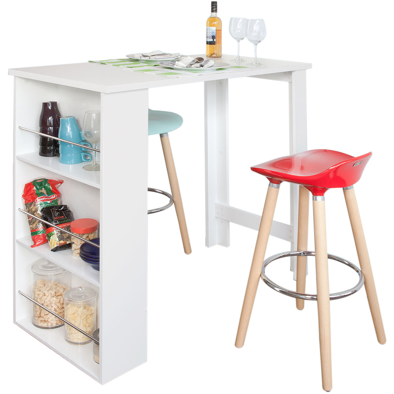 Sobuy Kitchen Dining Bar Table - White