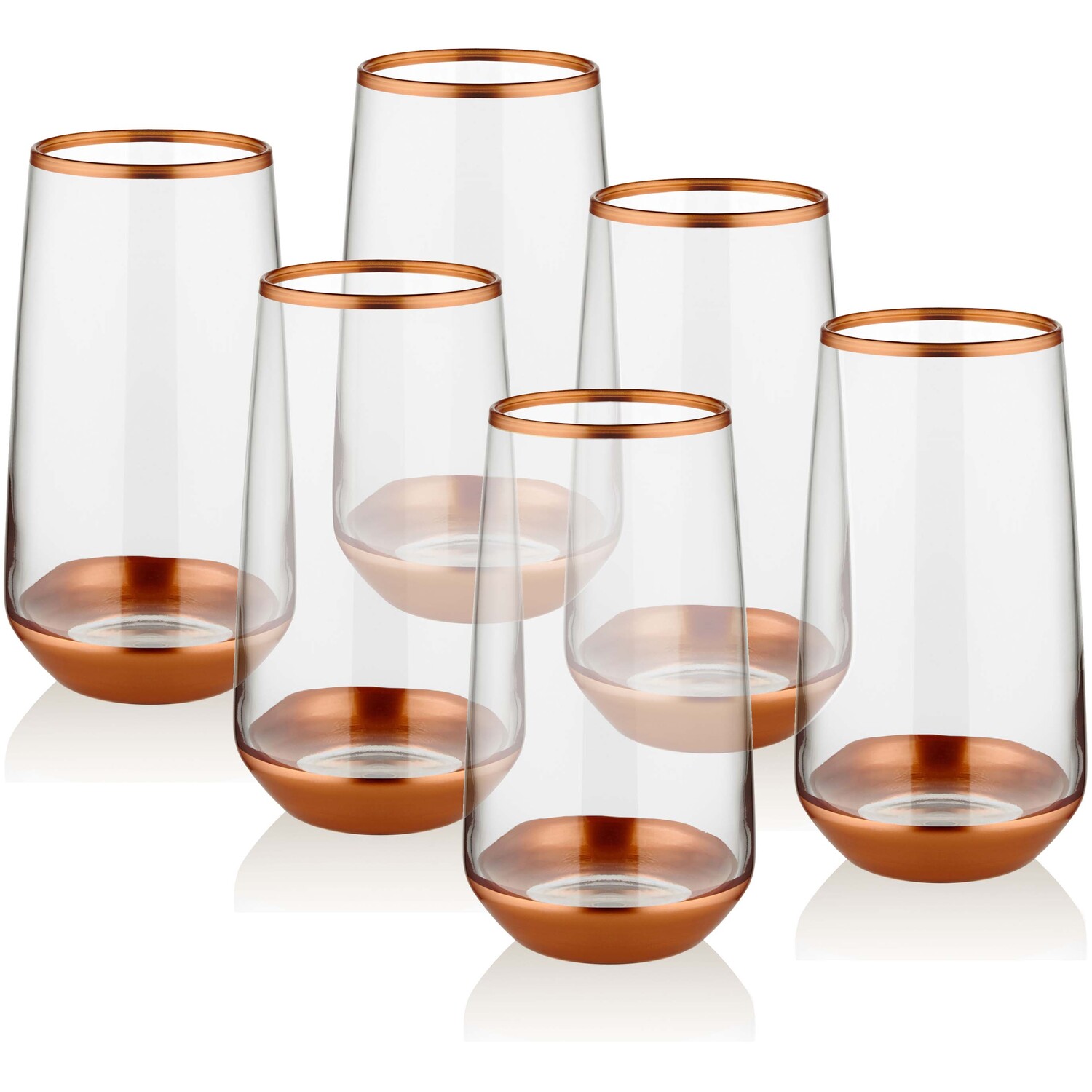 The Mia Uk The Mia Glam Series Highball Glasses - Copper