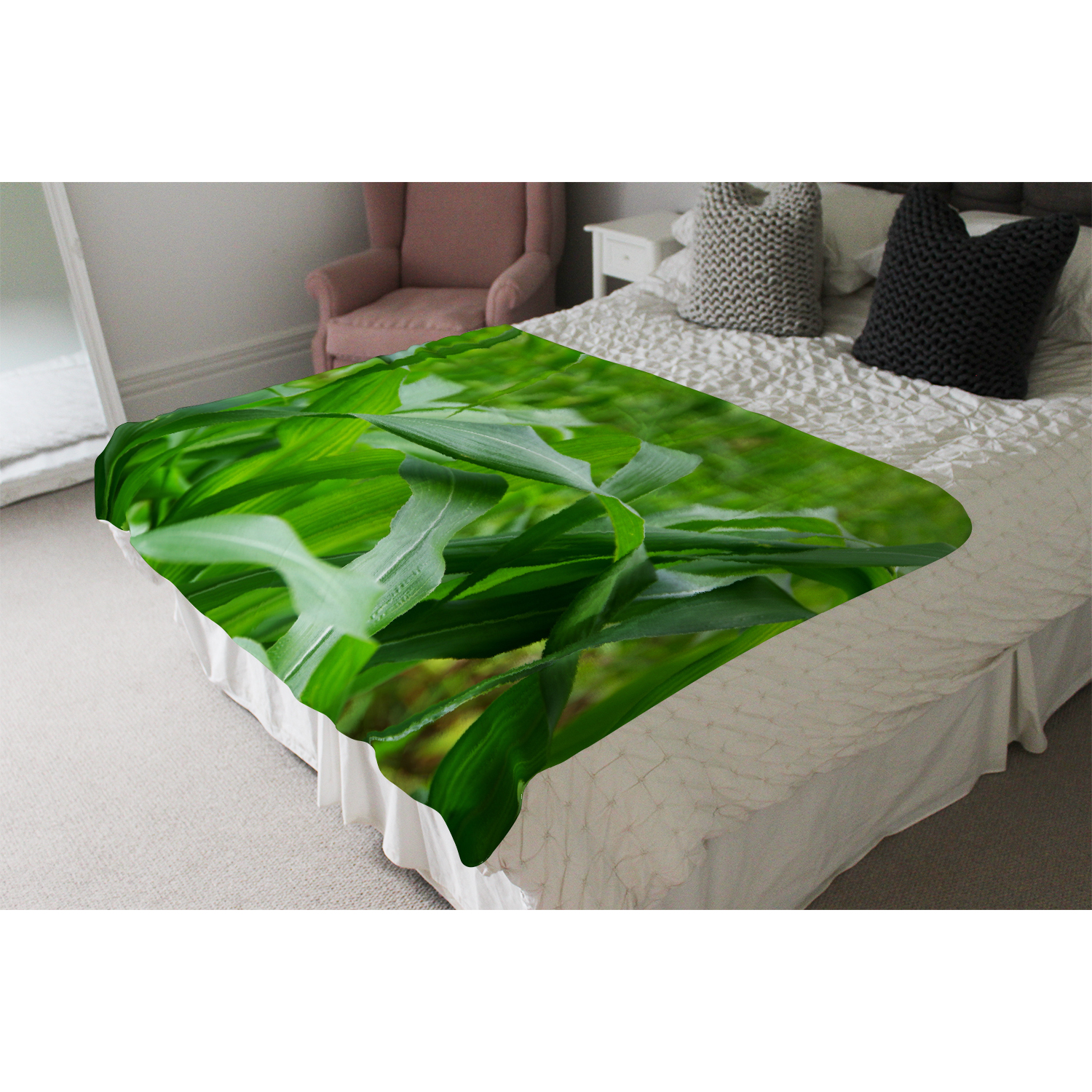 Green Leaves Corn Fields As Background Blanket - Green