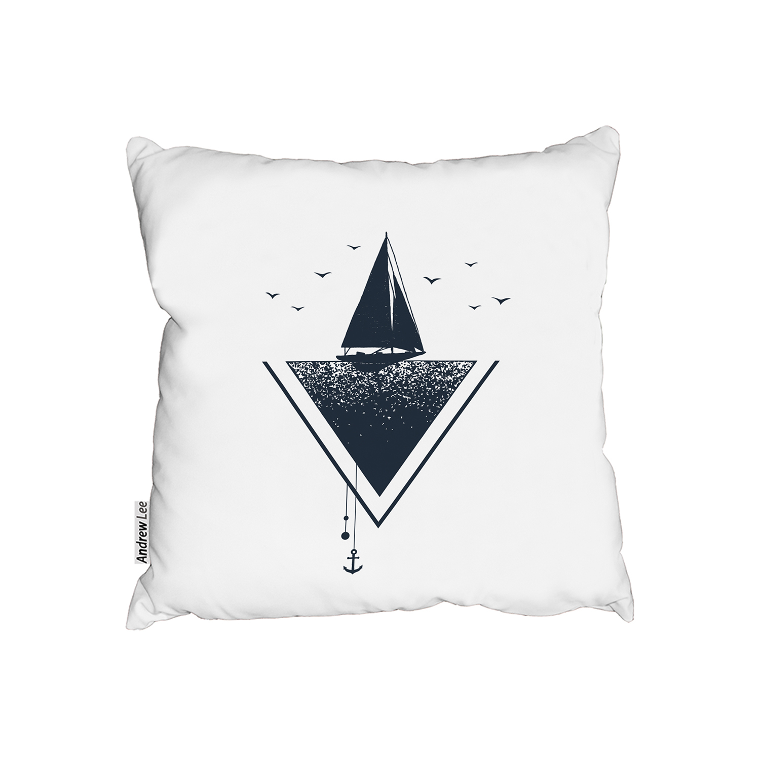 Sailboat At Sea Cushion - White / 60cm