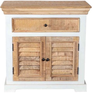 Solid Mango Wood Small Sideboard White