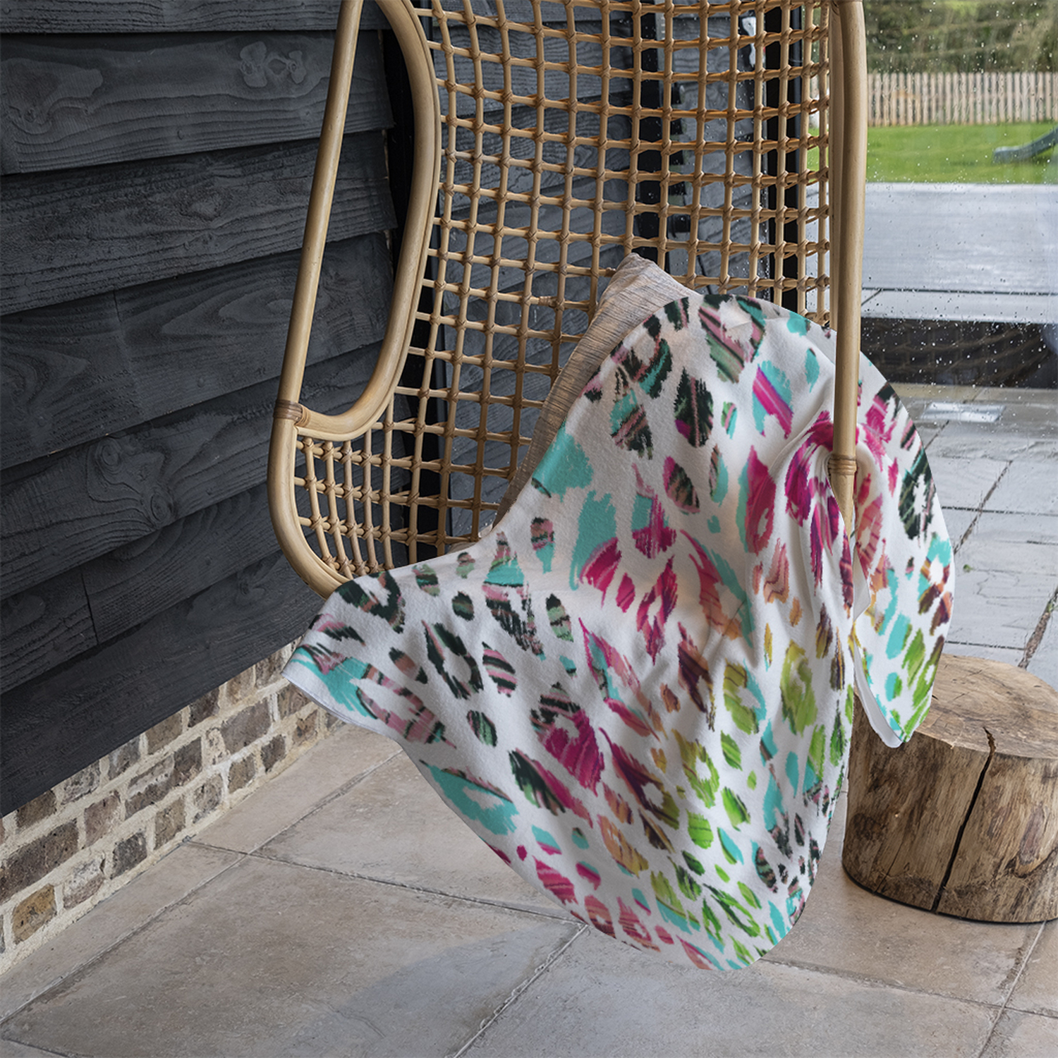Multi Coloured Leopard Spots Blanket - Blue