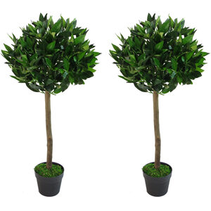 Plain Stem Artificial Topiary Bay Laurel Ball Trees