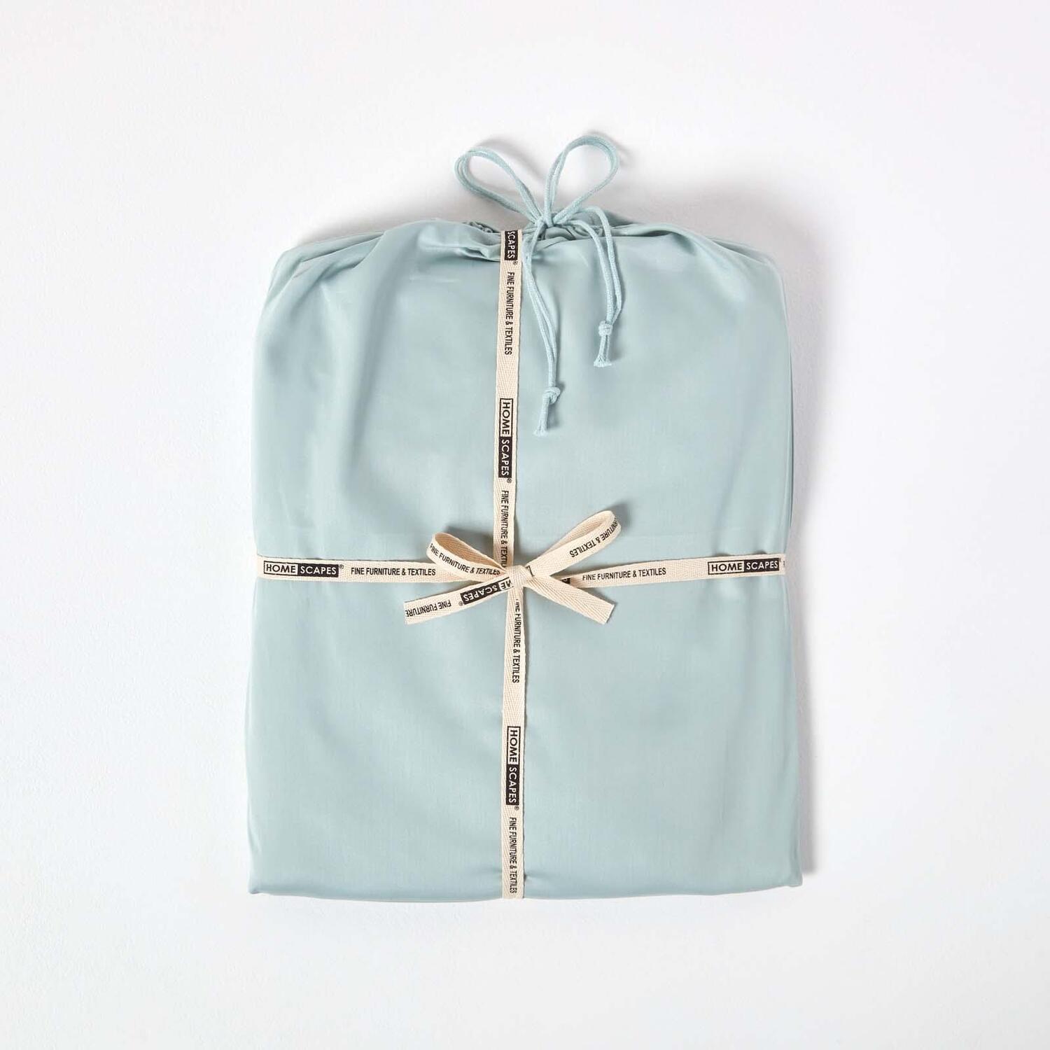 Organic Egyptian Cotton Duvet Cover Set - Duck Egg Double