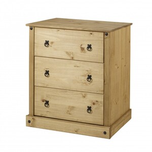 Corona Budget Chest of Drawers 3 Drawer Solid Wood Pine Wooden