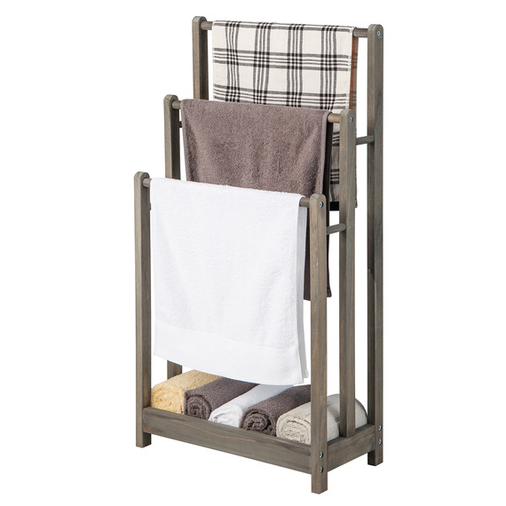 Costway 3-tier Towel Drying Stand Towel Rack-Grey