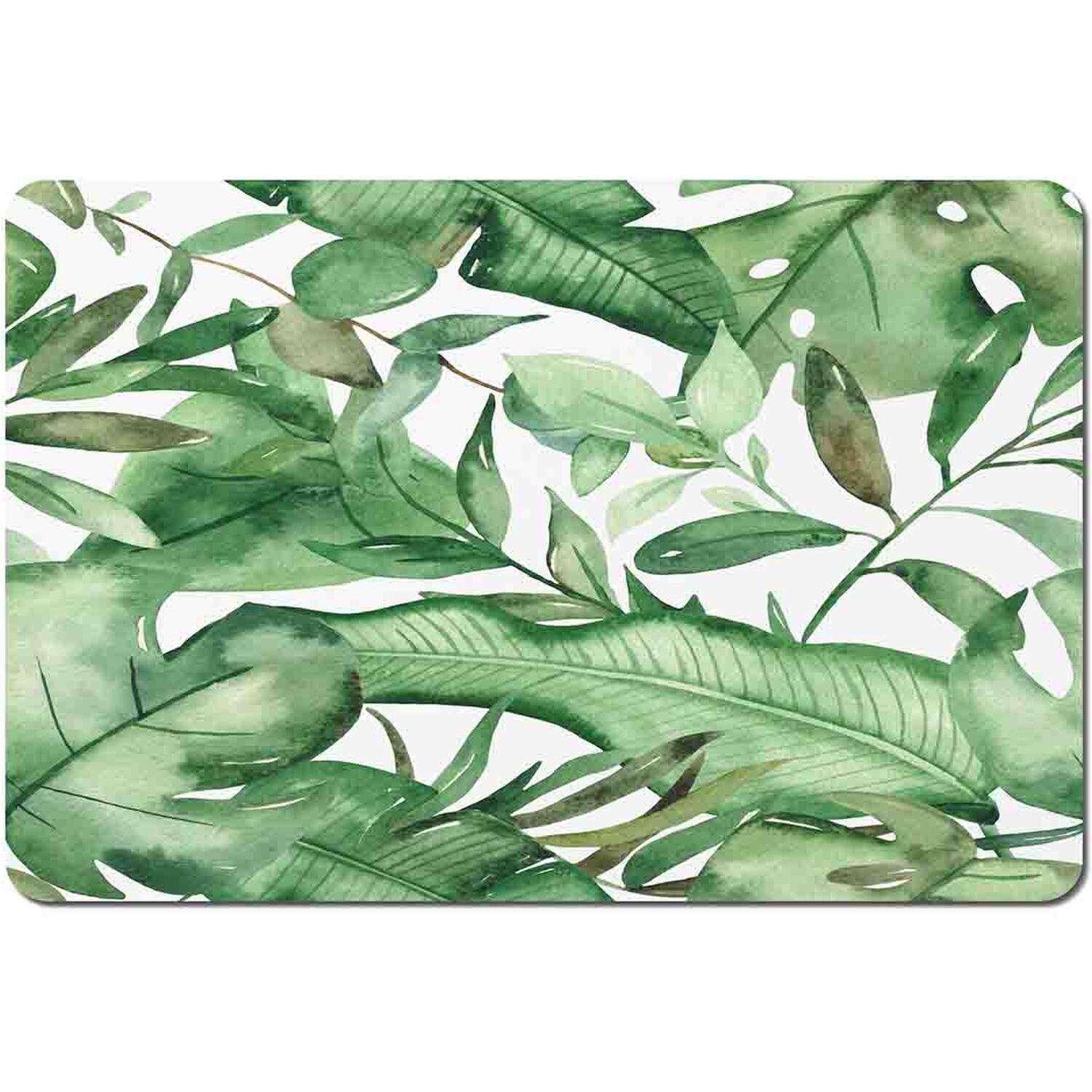 Image of Watercolour Green Tropical Leaves Placemat Set&hellip;