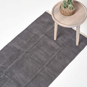 Plain Chenille Rug with Natural Trim