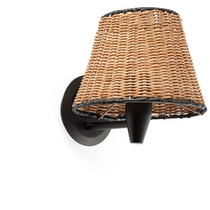 Sumba Black Rattan Shade Wall Lamp 3000K