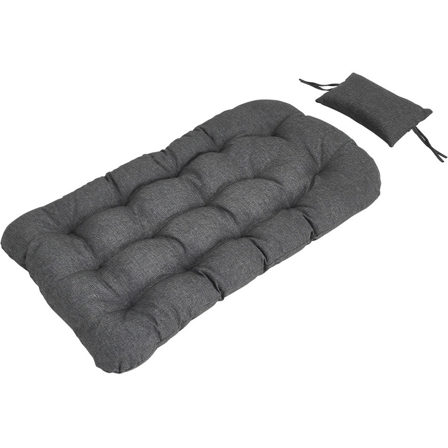 Garden Hanging Swing Egg Chair With Headrest Cushion - Dark Grey