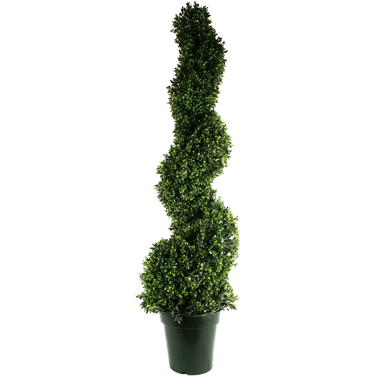 UV Resistant Plastic New Boxwood Spiral Tree - 920 leaves - Green