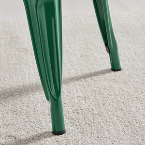 Green Colton Stackable Tolix Style Industrial Metal Kitchen Dining Chair Wood Seat shot 4116933