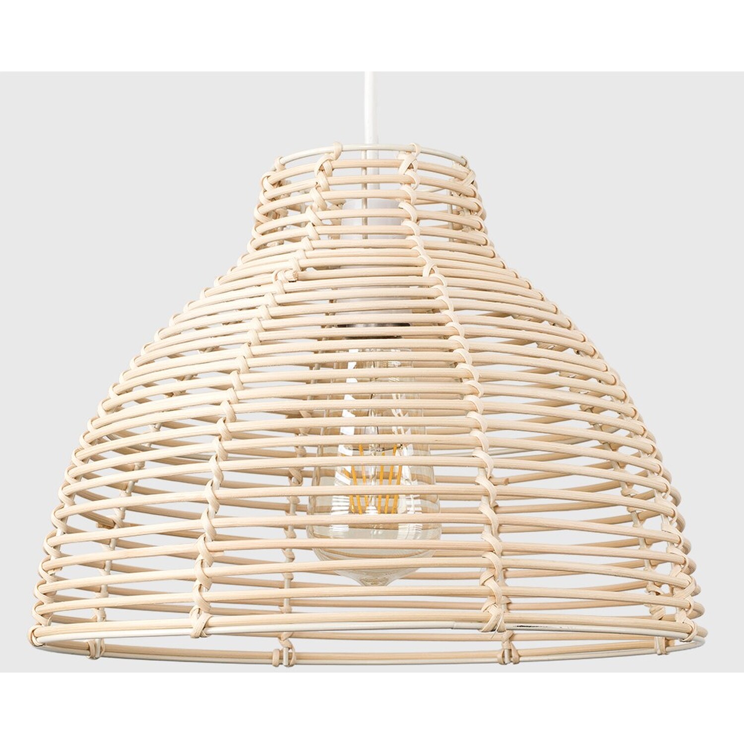 Lobster Pot Wicker Rattan Ceiling Pendant Light Shade - Cream