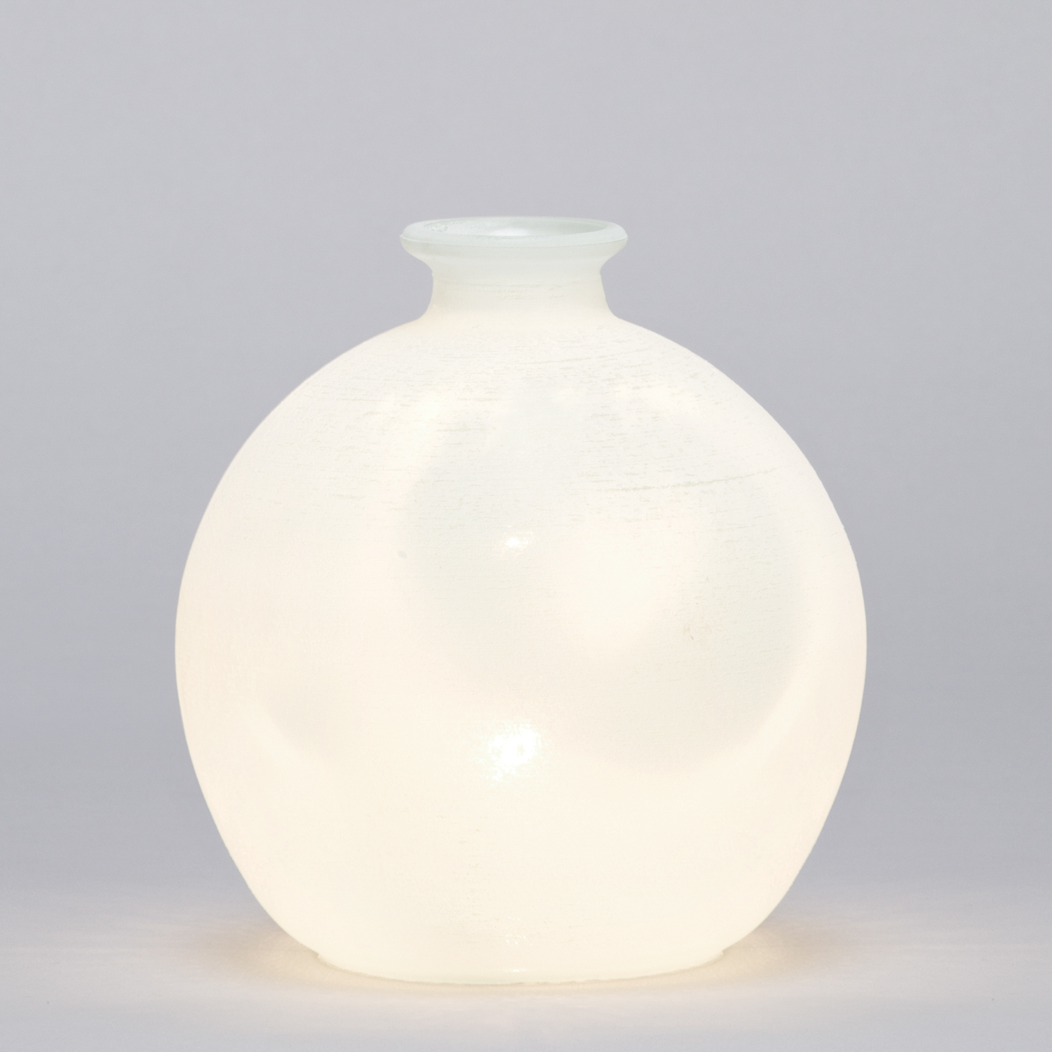 Small Globe Frosted Glass Vase Table Lamp - White