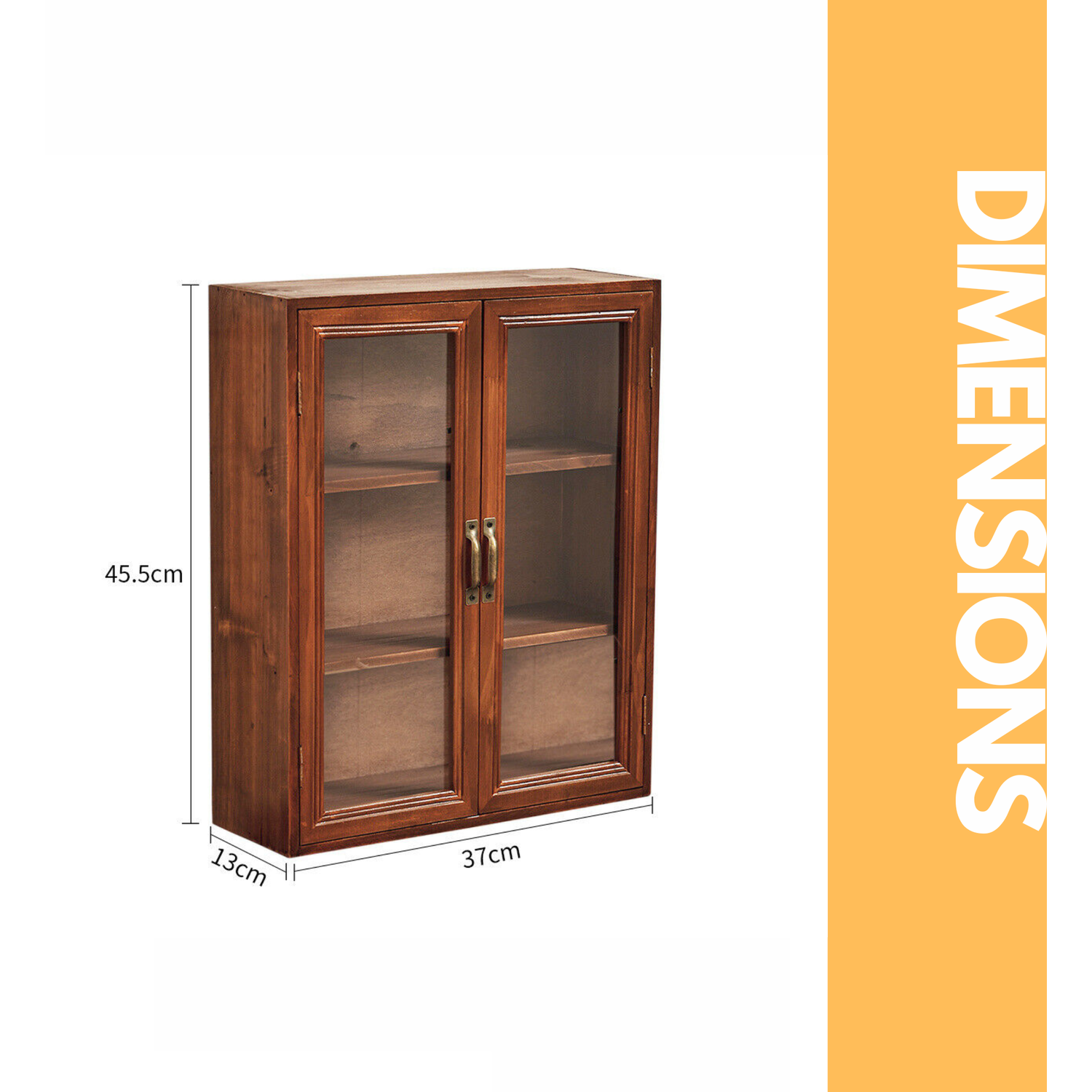 Wooden 3 Tier Small Cabinet Retro Display - Brown