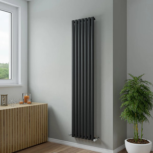Vega Radiators Agadon Neo Oval Tube Vertical Designer Radiator Black