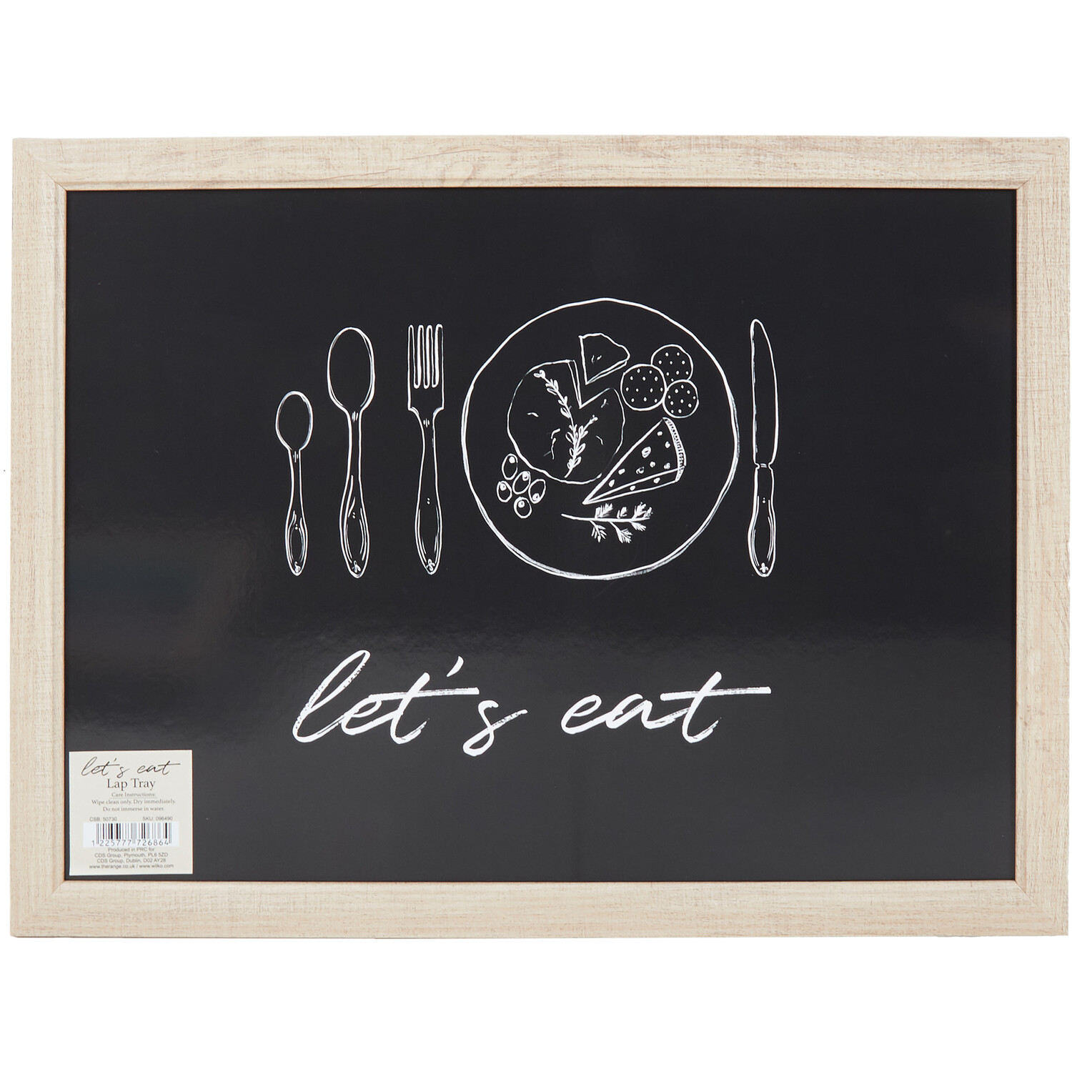 Image of Let's Eat Lap Tray - Black