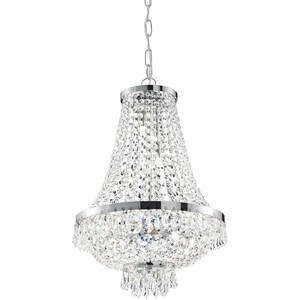 Caesar  6 Light Crystal Chandelier Chrome Finish, G9