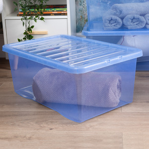Tint Sparkle Blue / 3 Wham Crystal Sparkle 45L Plastic Storage Boxes with Lids shot 5746792