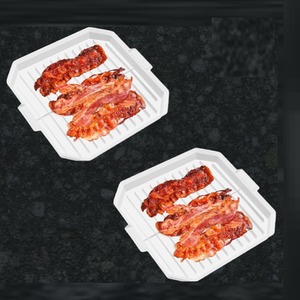 Microwave It Plastic Microwave Bacon Rack Crisper Defrosting Tray