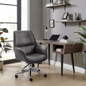 Omni Luxury Office Desk Chair With Silver Legs