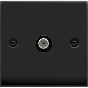 Matt Black Satellite Socket 1 Gang