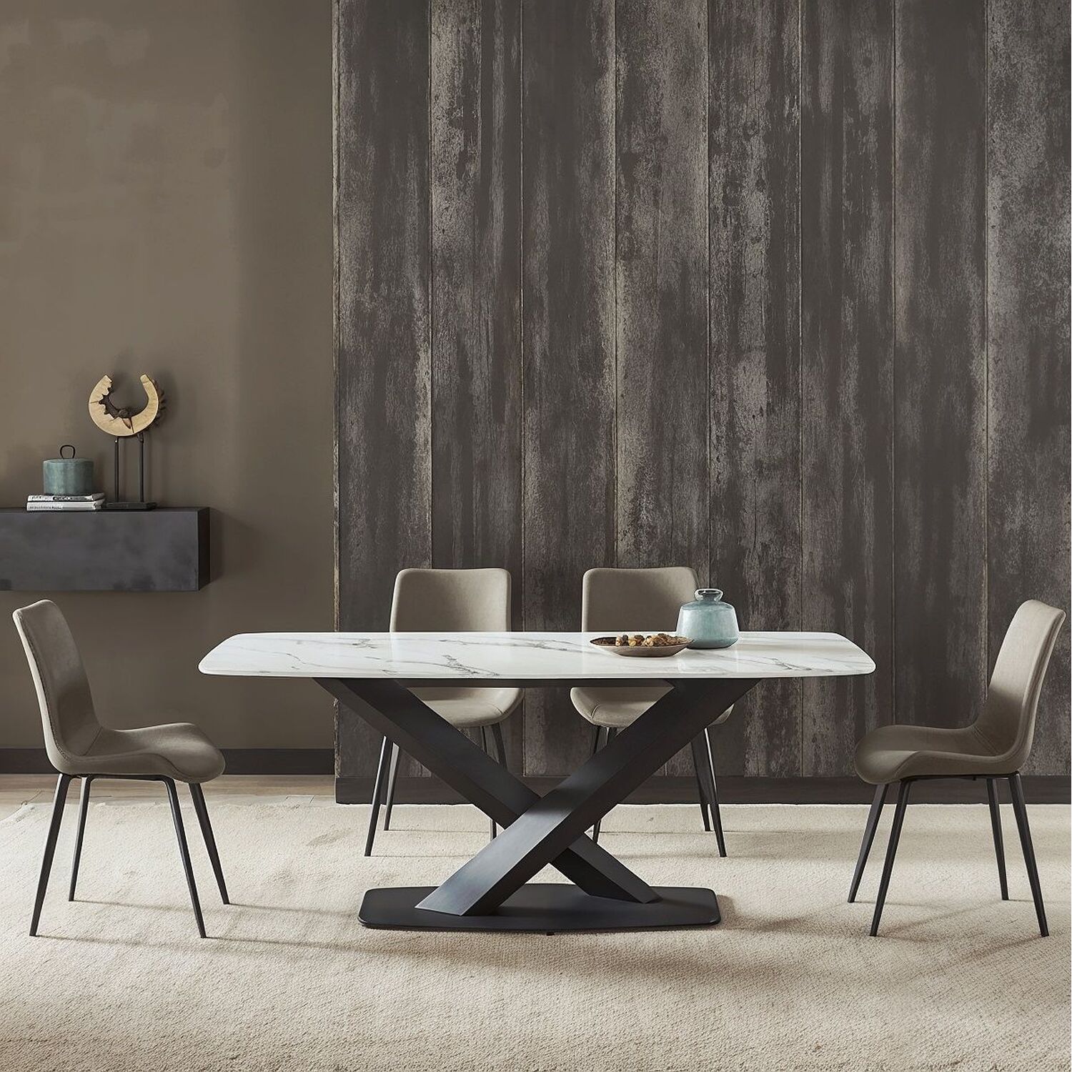 Gracia 140cm Rectangular Stone Dining Table - Grey
