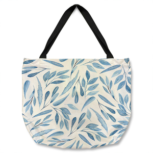 Watercolour Blue Branches With Leaves Tote bag