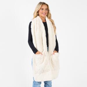 Long Braided Fleece Pocket Scarf